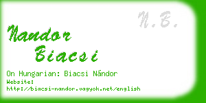 nandor biacsi business card